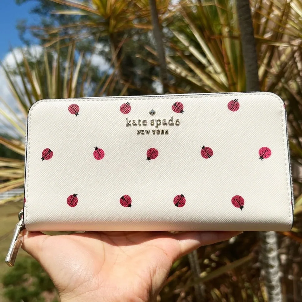 Kate Spade staci Ladybug Dottie Large Continental Wallet Cream Multi - Picture 1 of 4